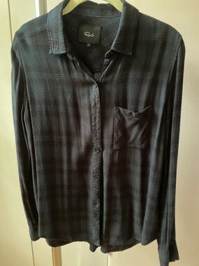 Rails Black and Navy Plaid Button-Down Shirt